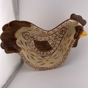 Temp-tations Old World Brown Nesting Hen/Chicken Dishes Set of 2